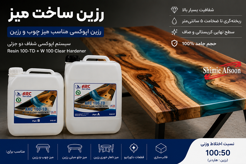 رزین اپوکسی مناسب میز چوب و رزین
