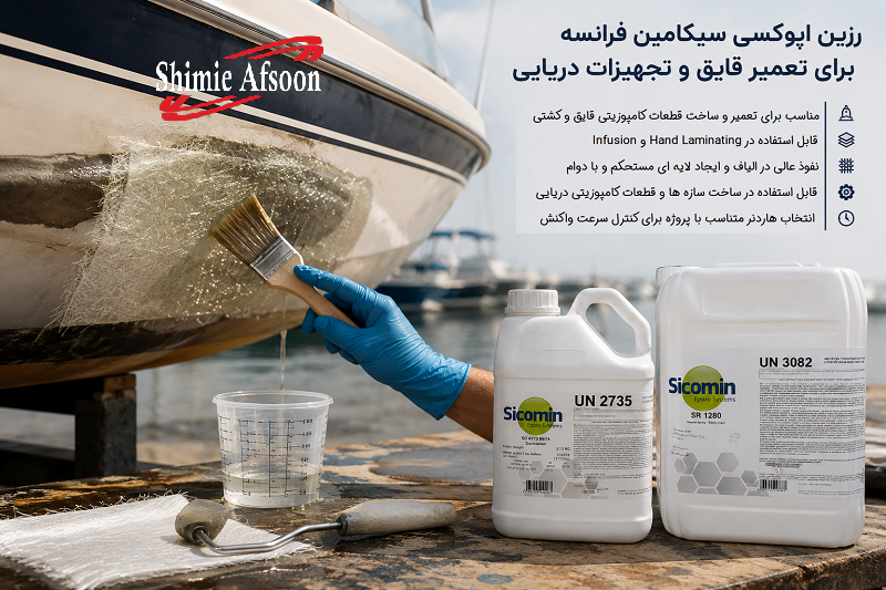 رزین اپوکسی سیکامین فرانسه برای تعمیر قایق و تجهیزات دریایی