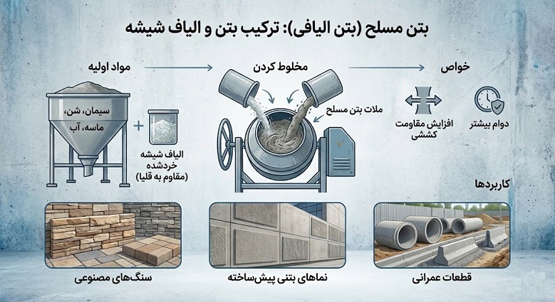 الیاف خرد شده در تولید بتن الیاف خرد شده در تولید بتن